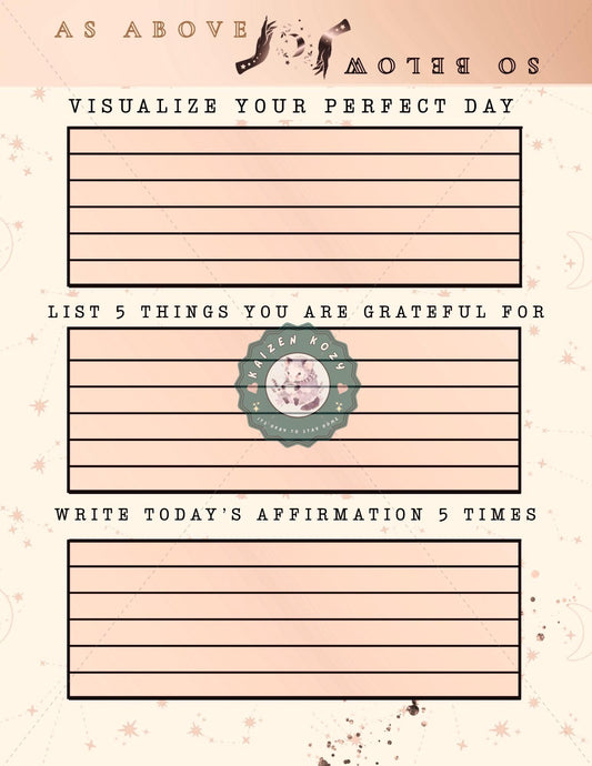 As Above So Below Digital Guided Wellness Journal Bundle | PDF Printable, Mental Health Tracker, Printable Wellness Planner
