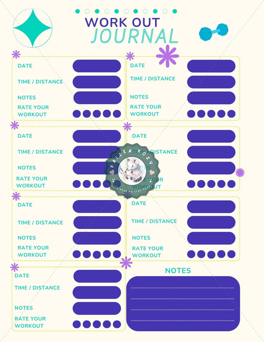 Wellness Journal Printable Bundle | Digital Health Tracker, Meal Planner, Budget & Gratitude Journal | Instant Download Self Care Planner