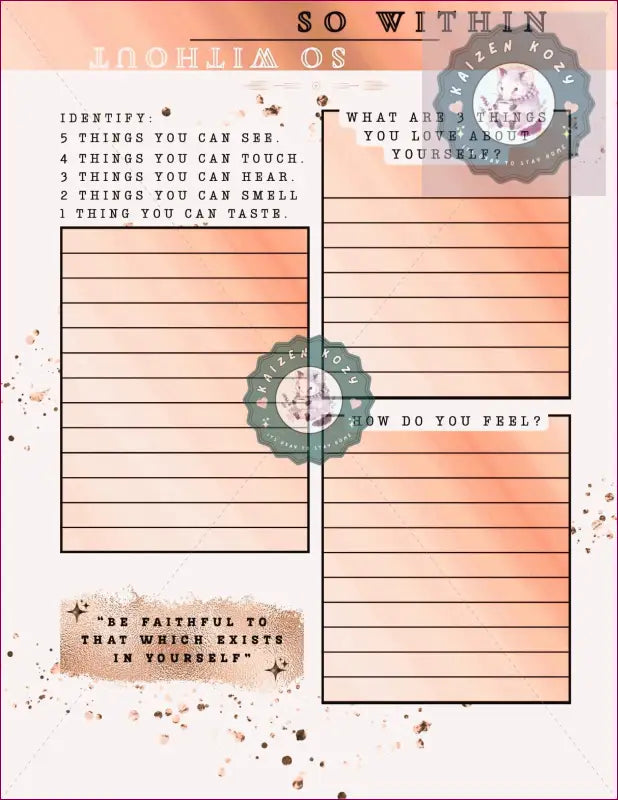 As Above So Below Digital Guided Wellness Journal Bundle | PDF Printable Mental Health Tracker Printable Wellness