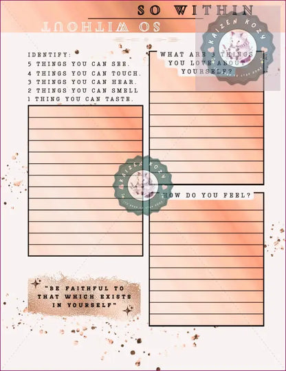 As Above So Below | Mental Health Journal Guided Journal