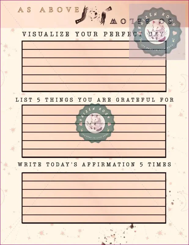 As Above So Below | Mental Health Journal Guided Journal