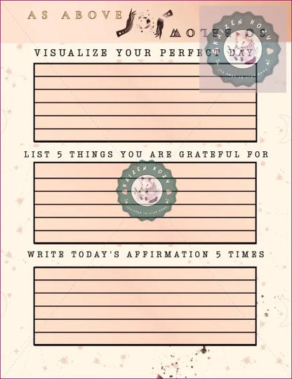 As Above So Below | Mental Health Journal Guided Journal