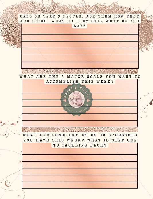 As Above So Below Digital Guided Wellness Journal Bundle | PDF Printable, Mental Health Tracker, Printable Wellness Planner