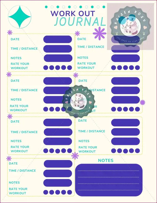Wellness Journal Printable Bundle | Digital Health Tracker Meal Planner Budget & Gratitude Journal | Instant Download