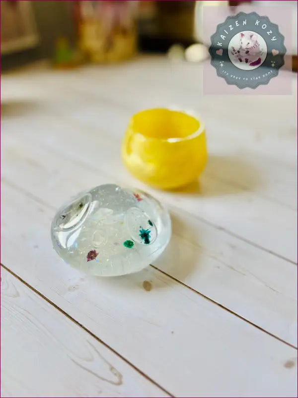Yellow Mushroom Container Resin Crafts